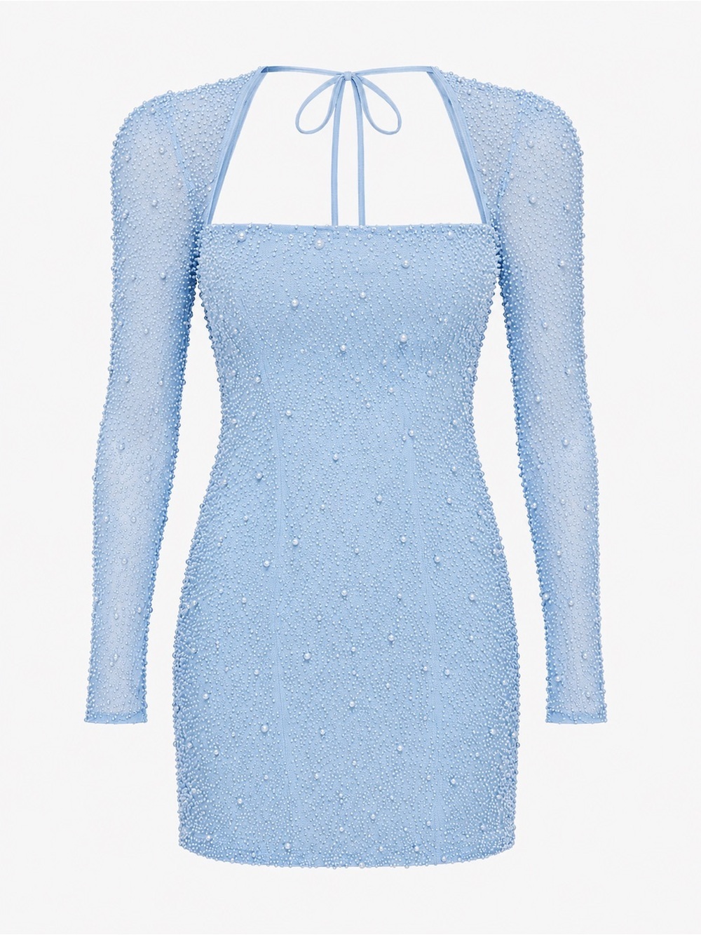 Akira NWOT light blue beaded mini dress, small